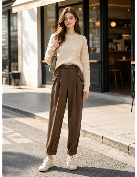 Pantalón jogger detalle solapa