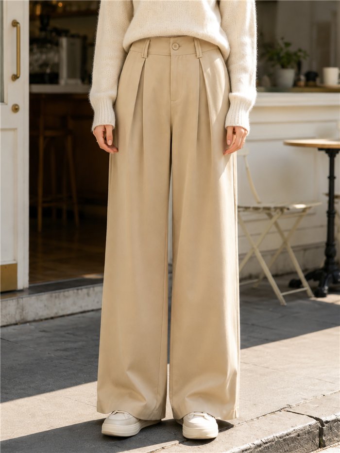 Pantalón wide leg con pinzas