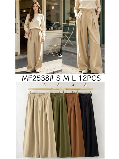 Pantalón wide leg con pinzas 2