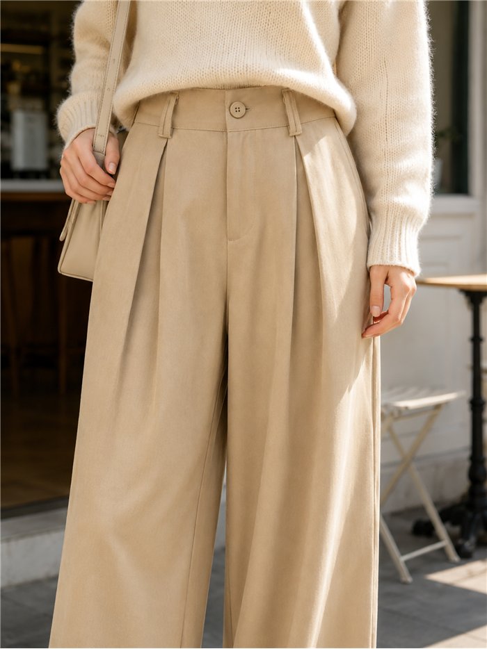 Pantalón wide leg con pinzas