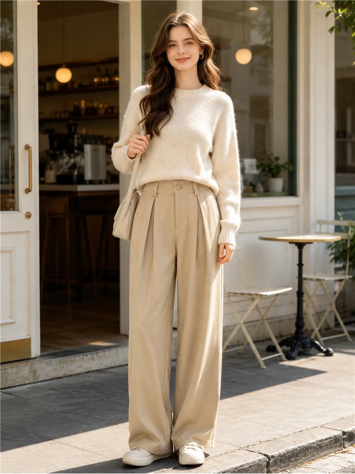Pantalón wide leg con pinzas