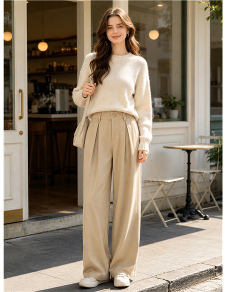 Pantalón wide leg con pinzas
