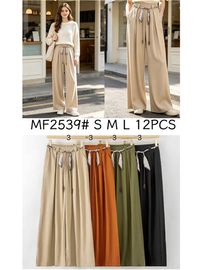 Pantalón wide leg con cinturón pañuelo 2
