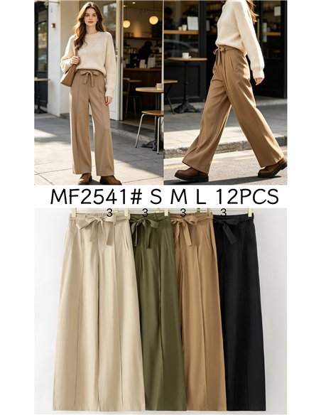Pantalón wide leg con lazo