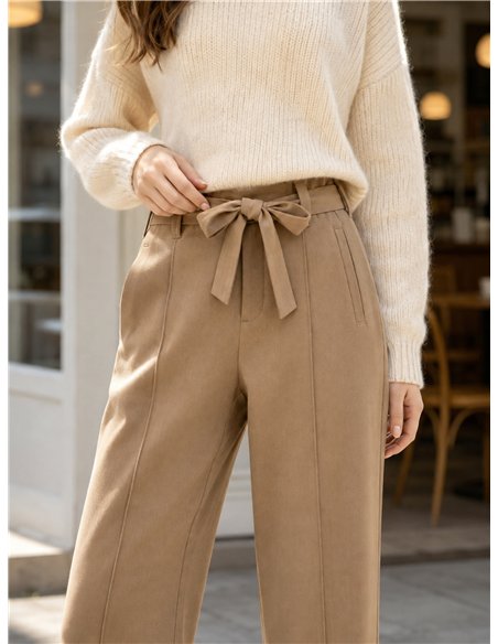 Pantalón wide leg con lazo
