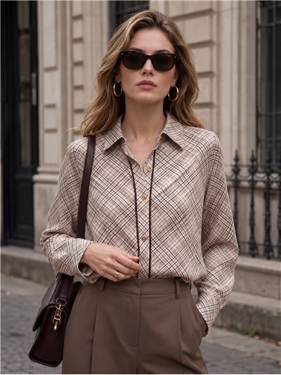 Camisa xadrez diagonal com debrum