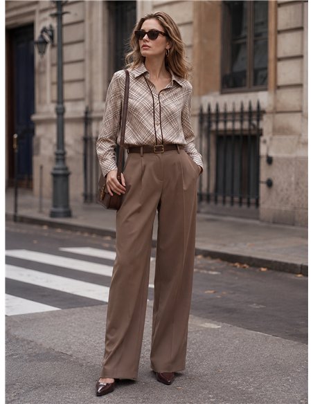 Camicia a quadri diagonali con profili