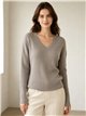Jersey cuello pico strass