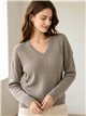 Jersey cuello pico strass