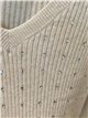 Jersey cuello pico strass
