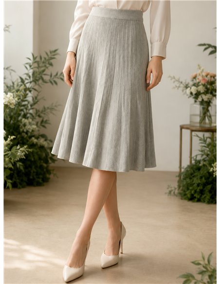 gonna midi plissettata in maglia