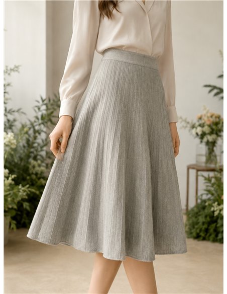 gonna midi plissettata in maglia
