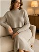 Conjunto jersey soft sin mangas y vestido canalé