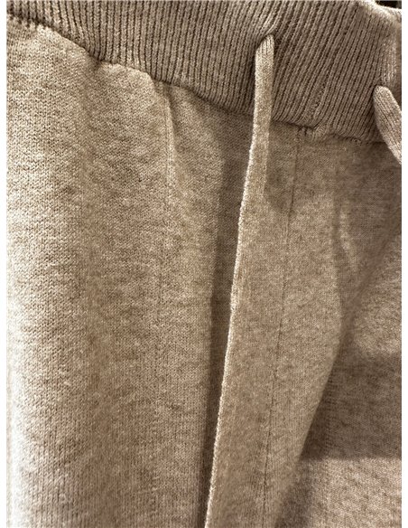 Pantaloni in maglia a gamba larga con coulisse
