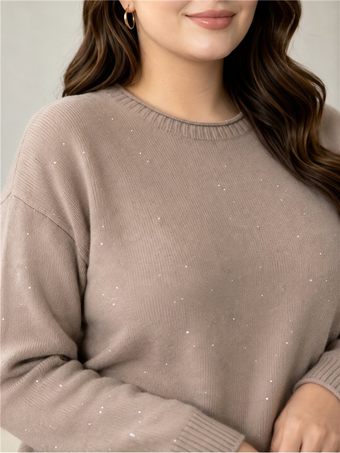 Jersey strass cuello redondo