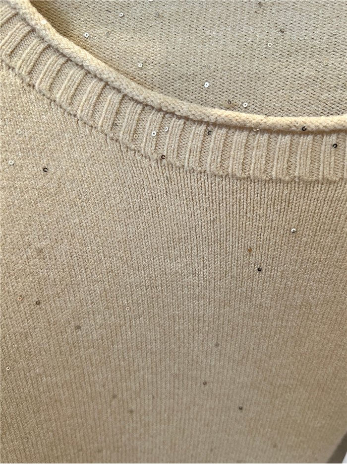 Jersey strass cuello redondo