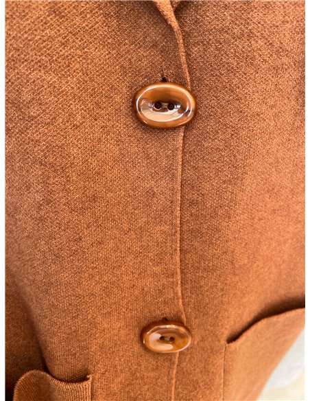Colete comprido estilo blazer com bolsos