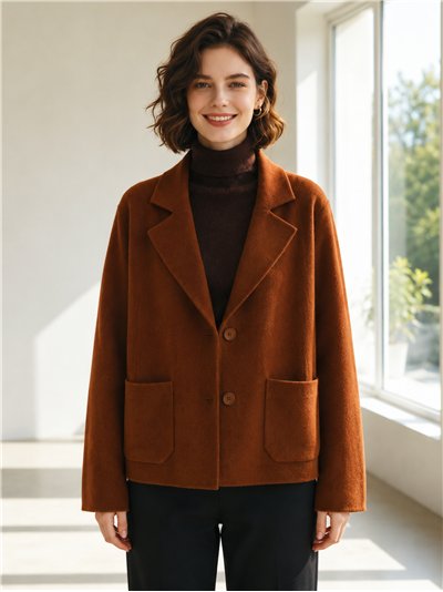 Blazer de malha com bolsos