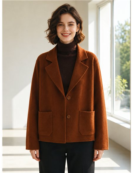 Blazer de malha com bolsos