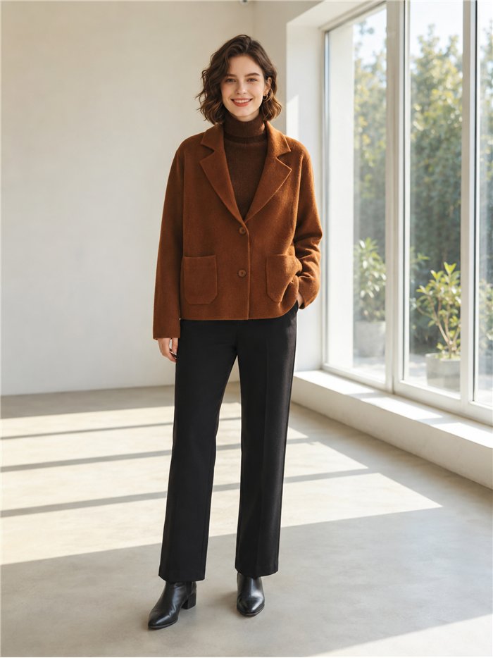 Blazer de malha com bolsos