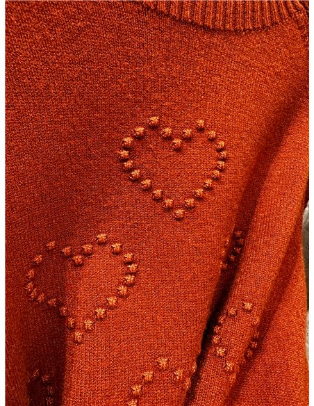 Camisa com corações em relevo