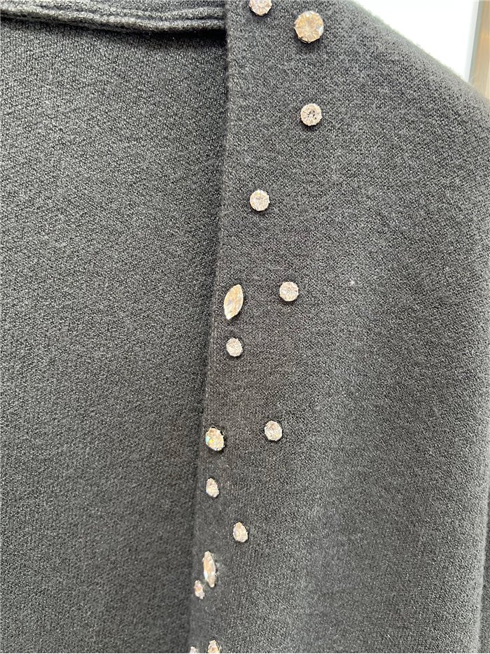 Cardigã comprido com strass