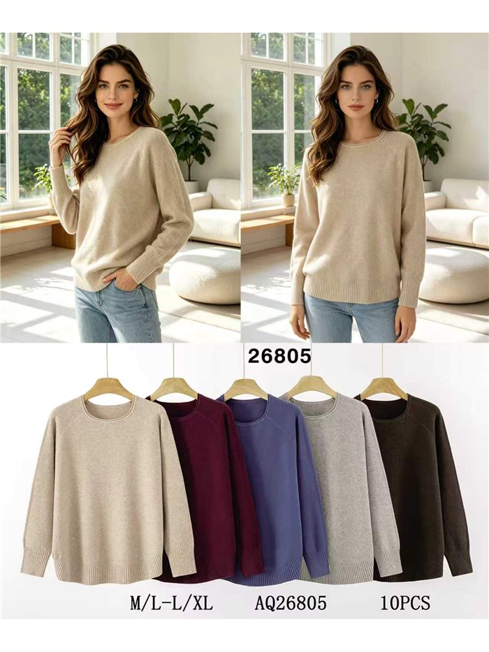 Suéter básico de gola redonda