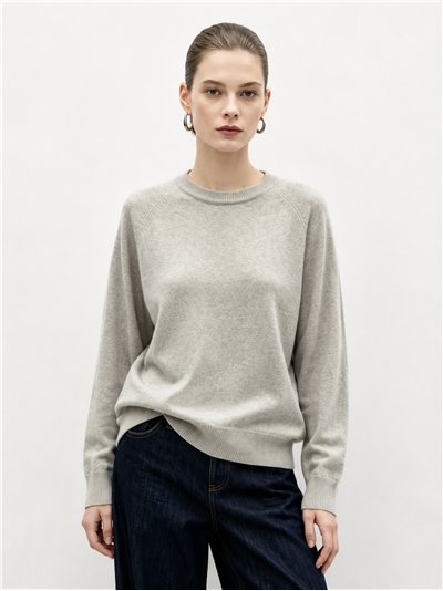 Jersey punto fino cuello pico
