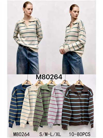 Jersey punto fino cuello pico 2