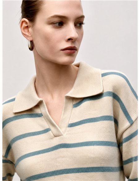 Jersey punto fino cuello pico