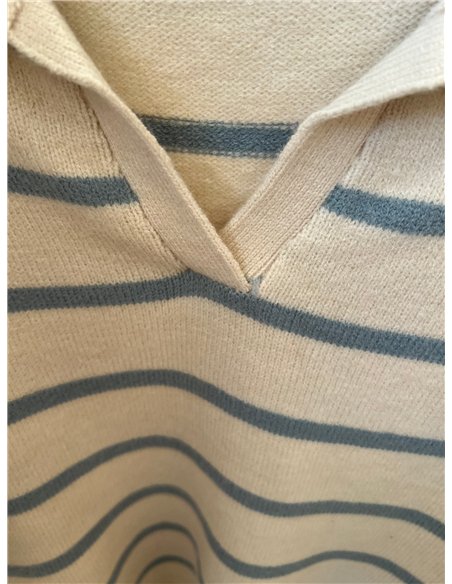 Jersey punto fino cuello pico