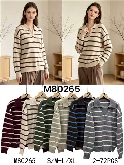 Jersey punto fino cuello pico 2