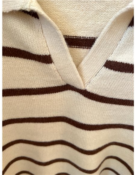 Jersey punto fino cuello pico
