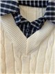 Jersey punto fino cuello pico