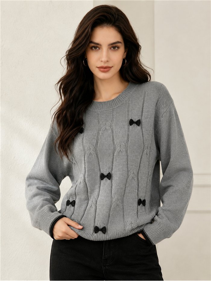 Jersey amplio trenzado con lazos