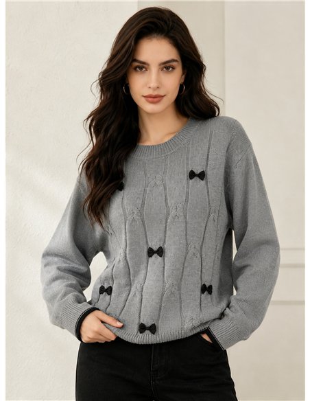 Jersey amplio trenzado con lazos