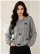 Jersey amplio trenzado con lazos