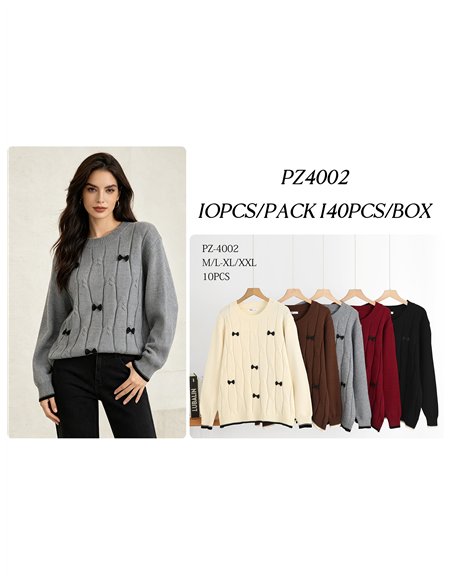 Jersey amplio trenzado con lazos