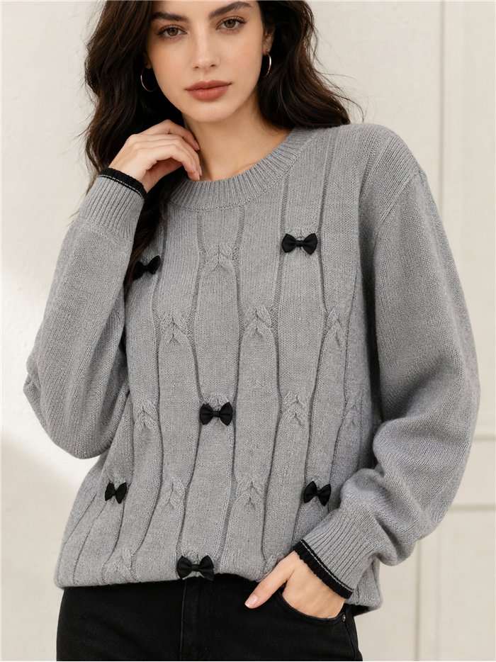 Jersey amplio trenzado con lazos