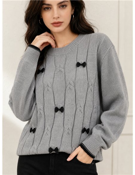 Jersey amplio trenzado con lazos