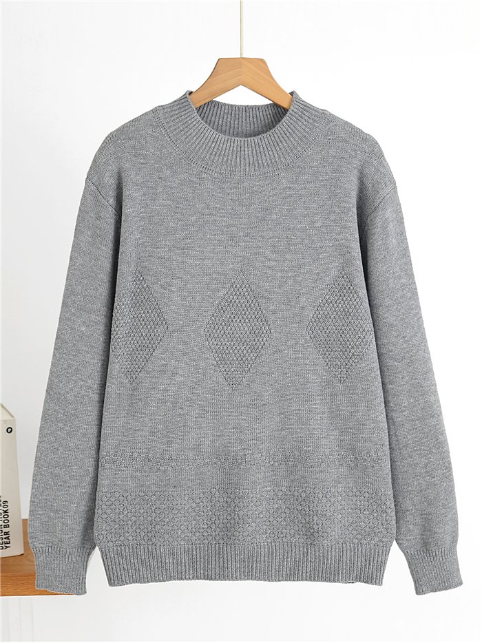 Pullover mit weitem, durchbrochenem Rautenmuster
