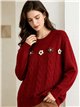 Jersey amplio con flores en relieve