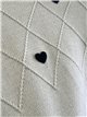Übergroßer Pullover mit Rautenmuster und Herzen