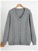 Jersey amplio trenzado cuello pico