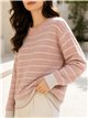 Jersey amplio rayas calado