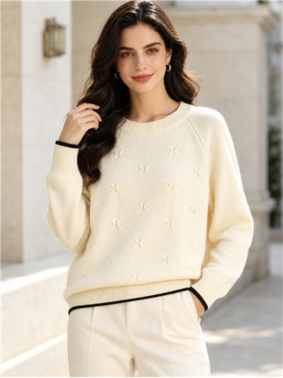 Jersey amplio con lazos en relieve