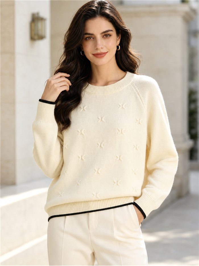 Jersey amplio con lazos en relieve