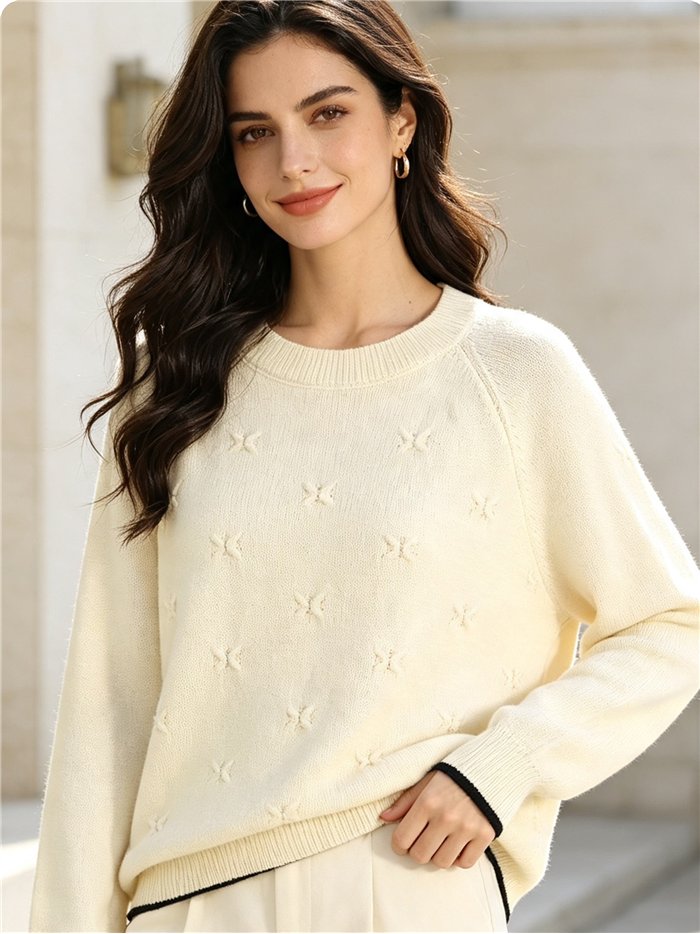 Jersey amplio con lazos en relieve