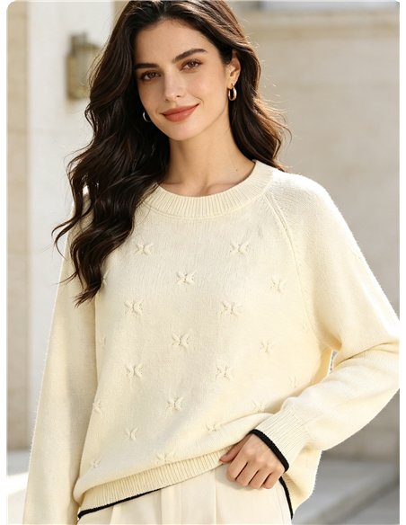 Jersey amplio con lazos en relieve