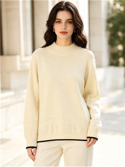 Jersey amplio calado cuello alto